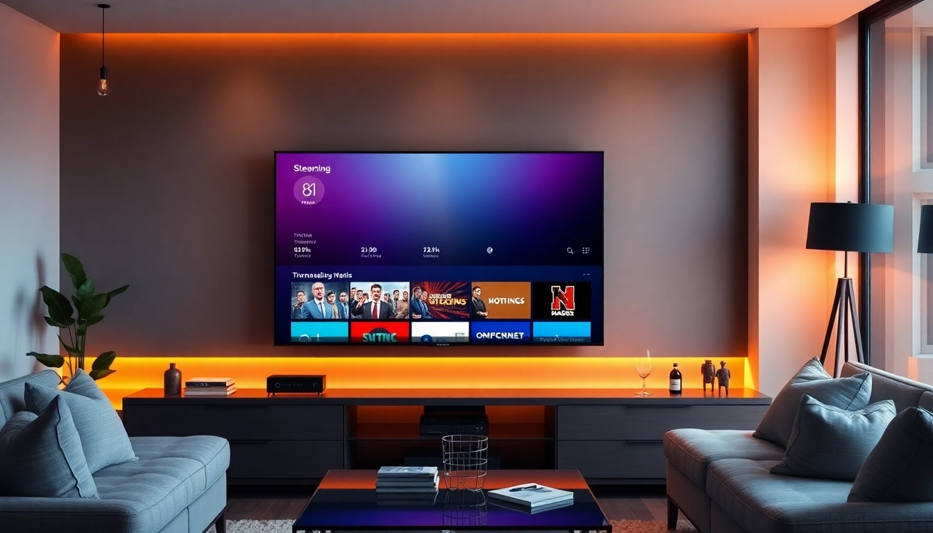 Experience a premium abonnement iptv service on a modern TV in a cozy living room.