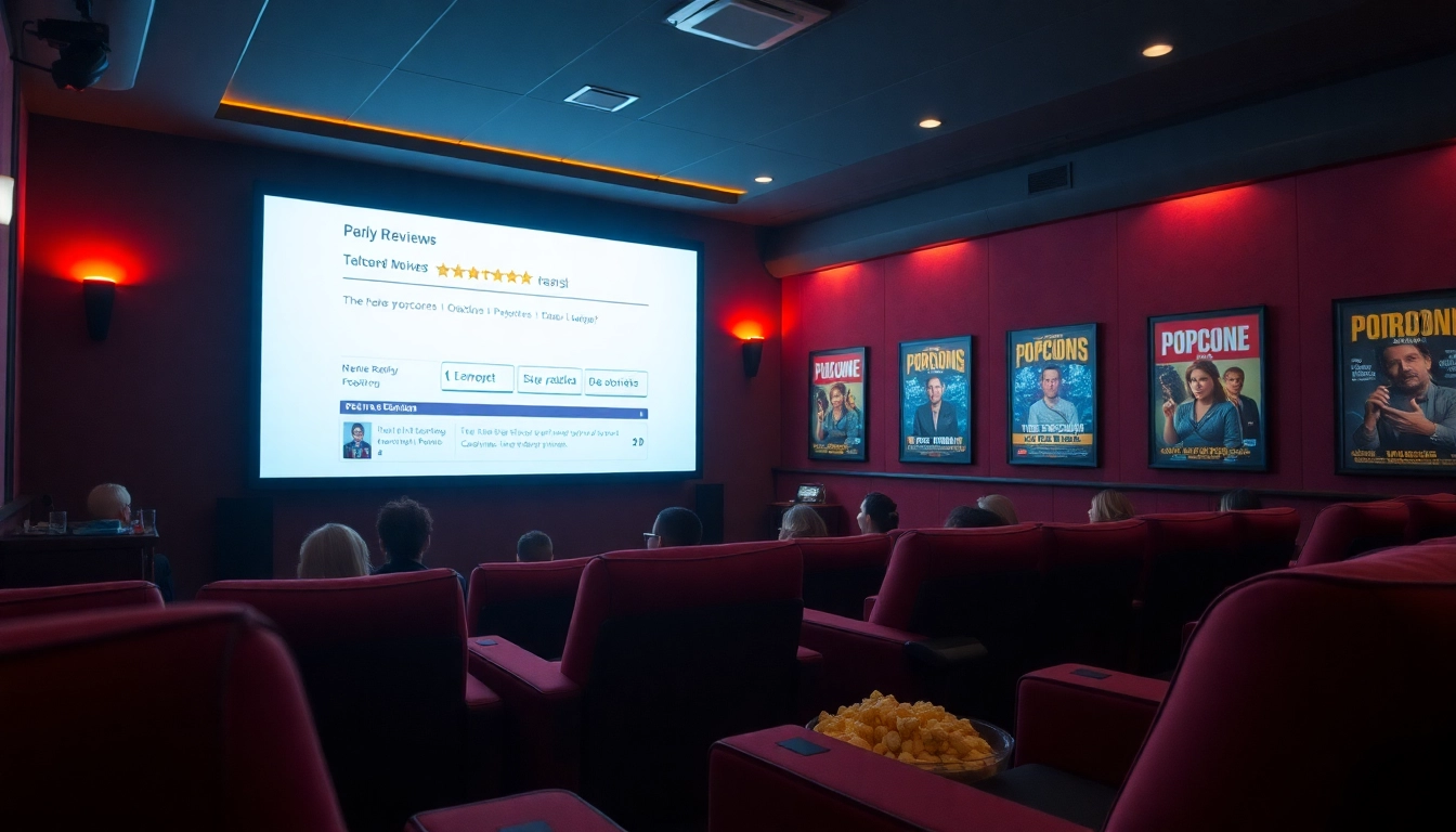 Discover insightful movie reviews and ratings while enjoying a cinematic experience with cozy seating and popcorn.