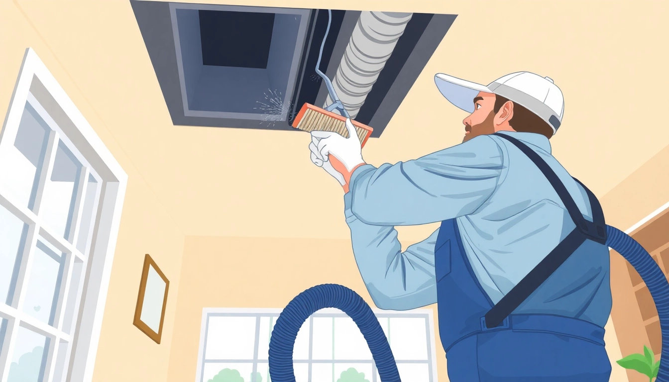 Air duct cleaning Salt Lake City technician performing professional cleaning services for improved air quality.