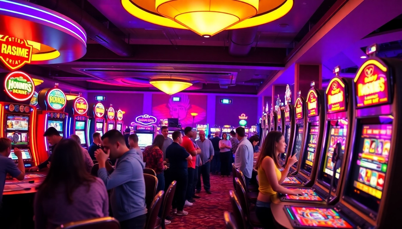 Players engaging in the best casino game experience with vibrant lights and exciting gameplay.