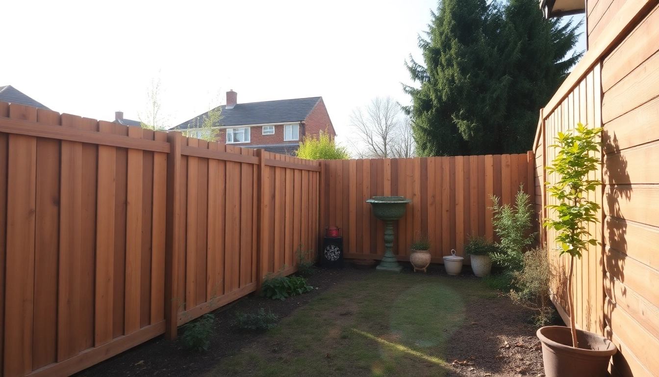 Enhance your property with fencing Manchester that showcases elegant wooden design and beautiful landscaping.