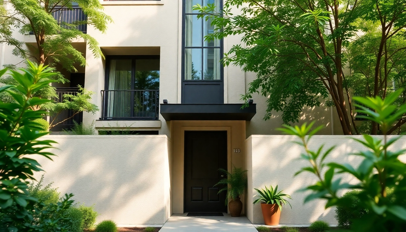 Marvel at the stunning entrance of the Margaret Drive Residence, featuring lush greenery and modern architecture.