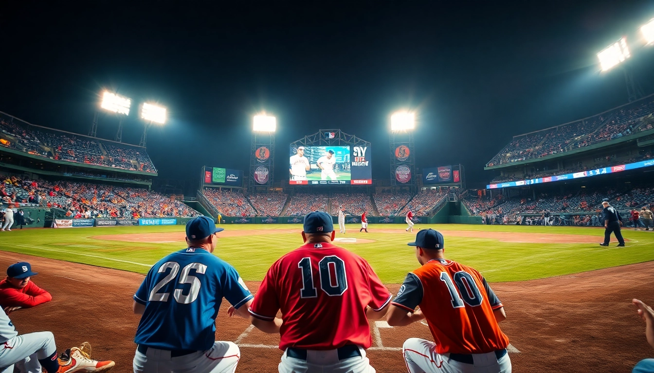 Watch thrilling MLB중계 with enthusiastic fans cheering during an exciting match.