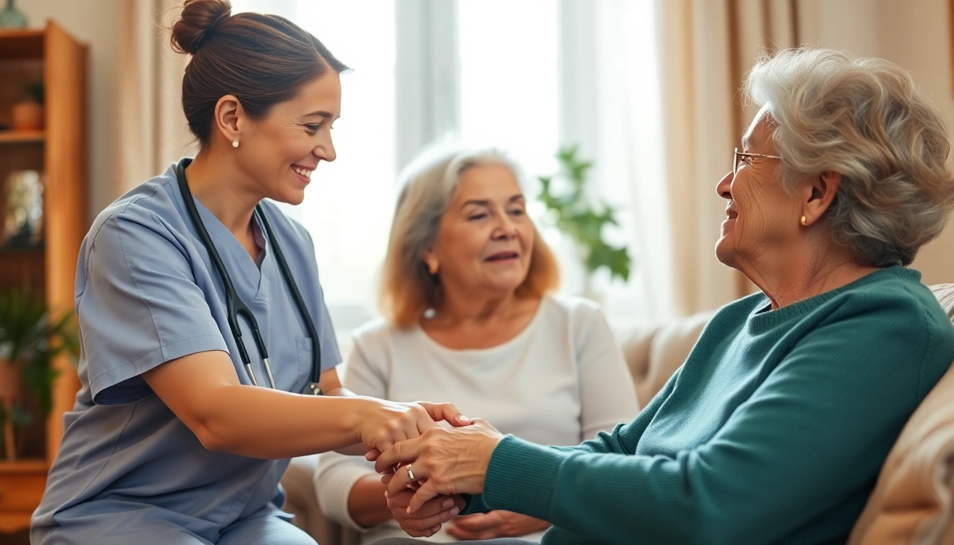 Engaging caregiver delivering support to the most trusted Homecare agency client in a warm home environment.