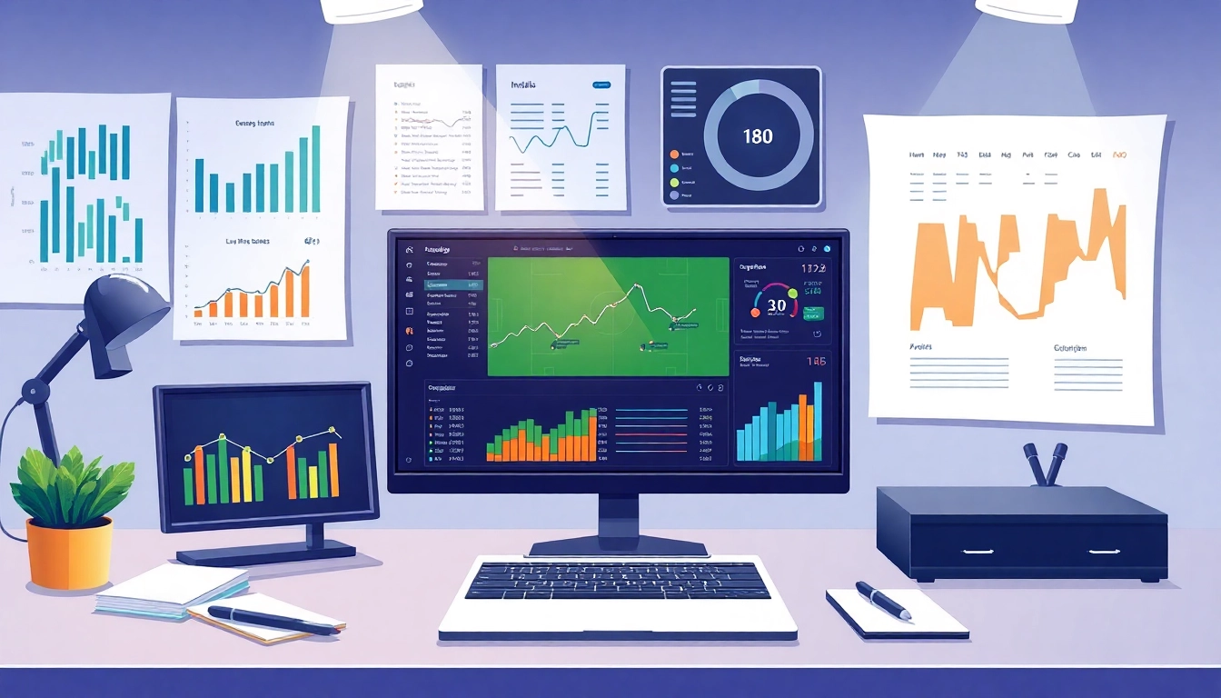 Analyze and examine วิเคราะห์บอล football matches using detailed statistics and insights in a modern workspace.