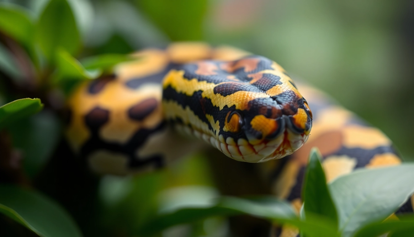 Vibrant Volta ball python for sale showcasing unique patterns and colors in a natural setting.