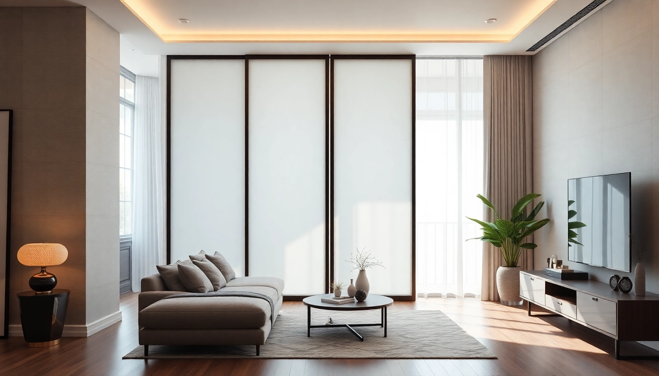 Showcasing a sliding partition wall that enhances interior space flexibility with modern design.