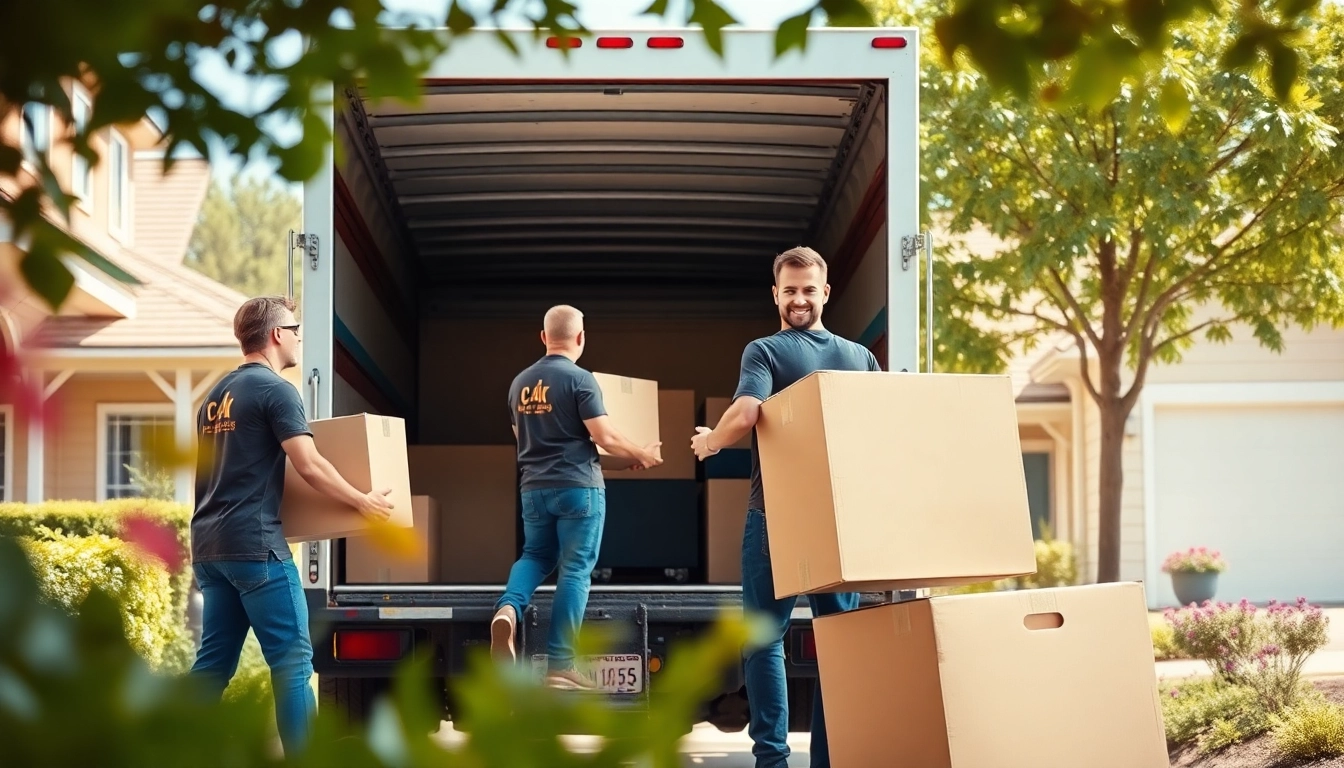 Canadian movers professionally transporting furniture at a suburban home.
