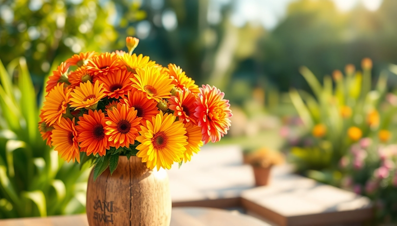 Celebrate special moments with vibrant Orange County flowers in a sunlit arrangement.