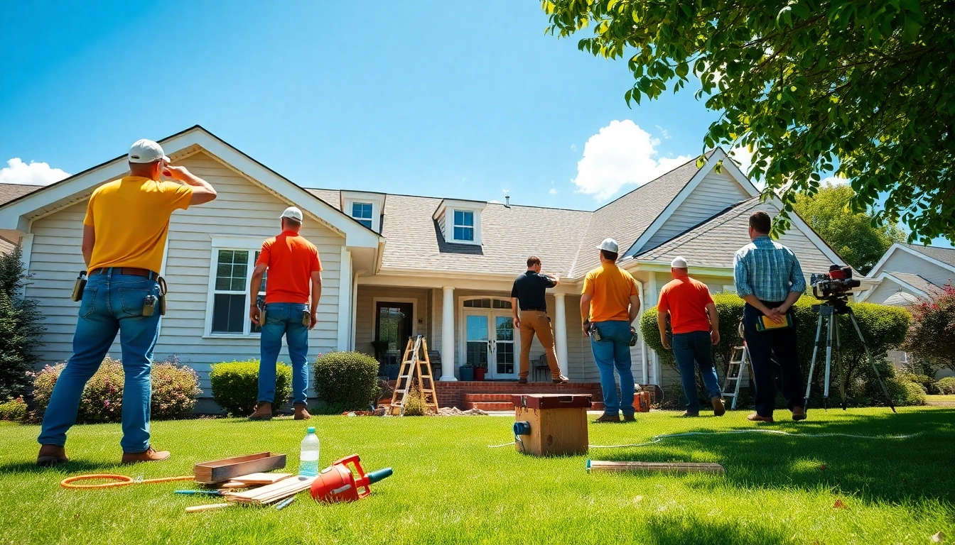 Exterior project services team efficiently installing siding on a residential property.