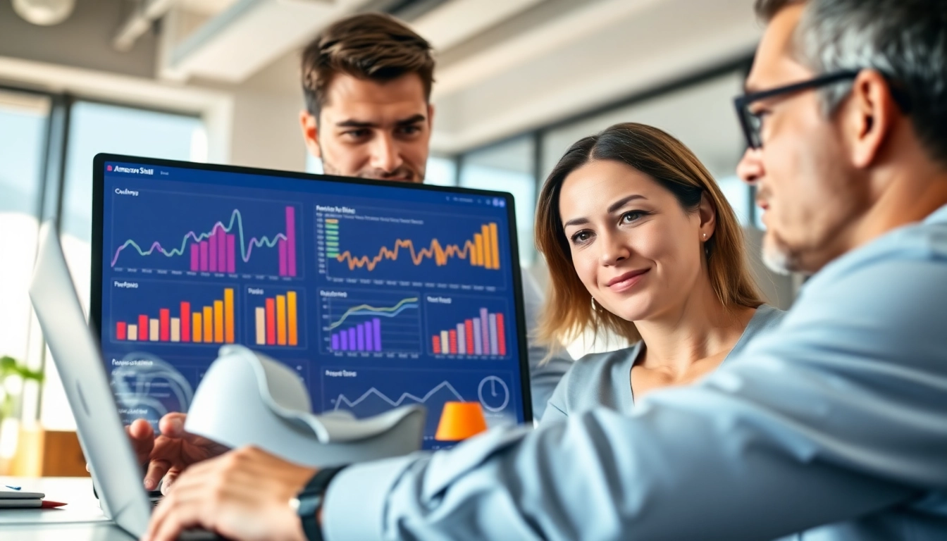 Amazon growth partner consulting with an e-commerce seller in an inspiring office environment.