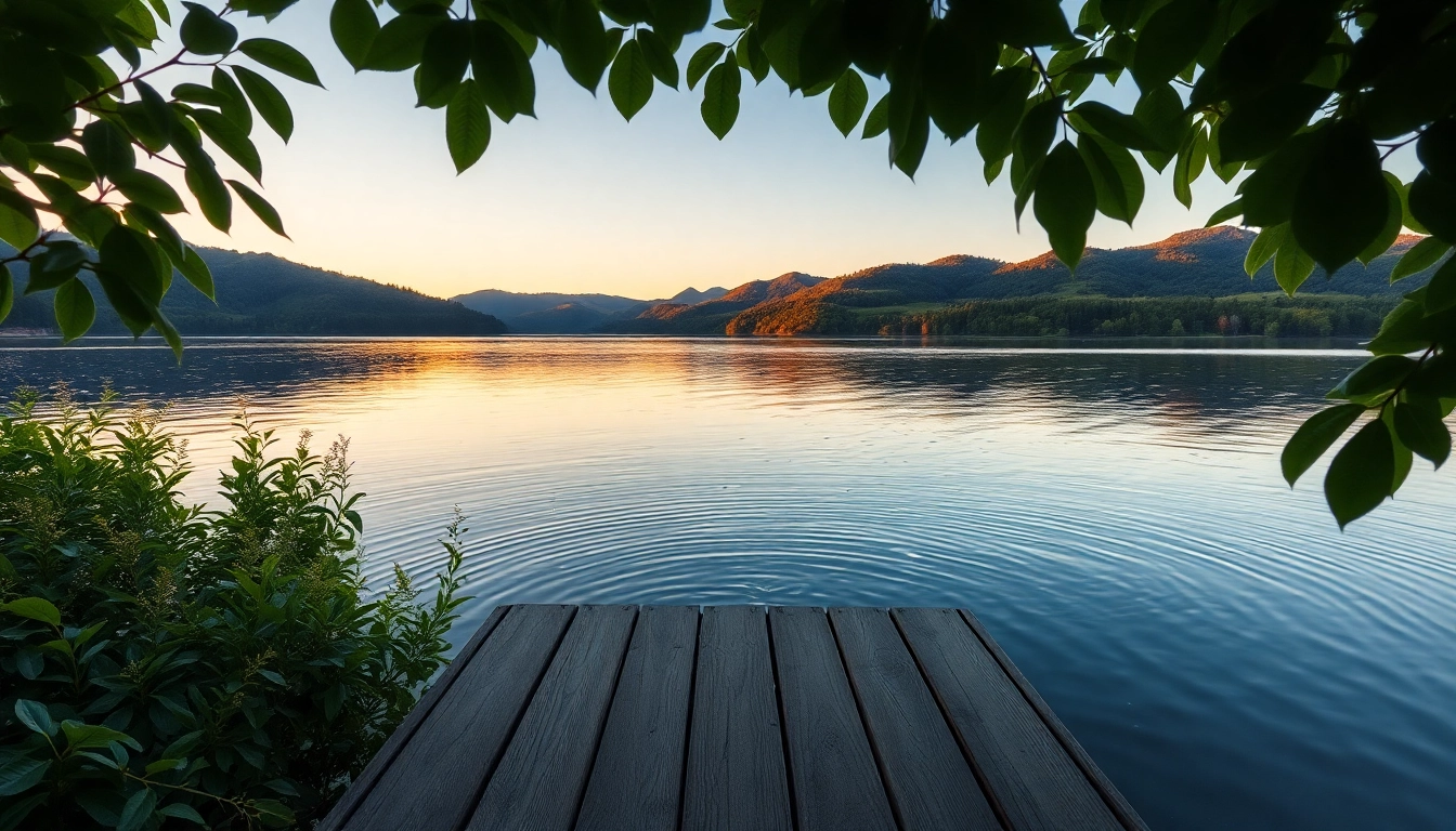 Clarksburg's serene sunset over the lake highlights natural beauty and tranquility.