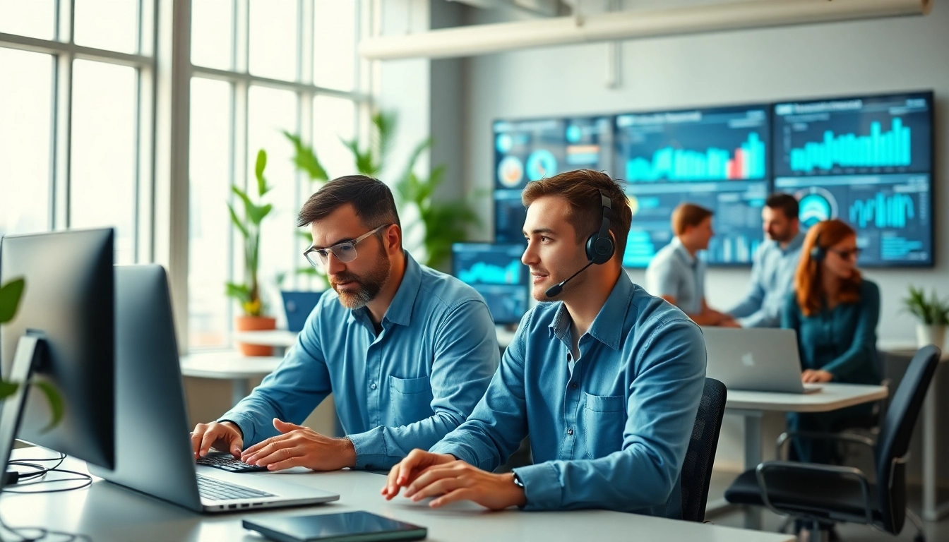 Delivering top-notch edmonton it support through a cohesive and skilled team in a modern office.