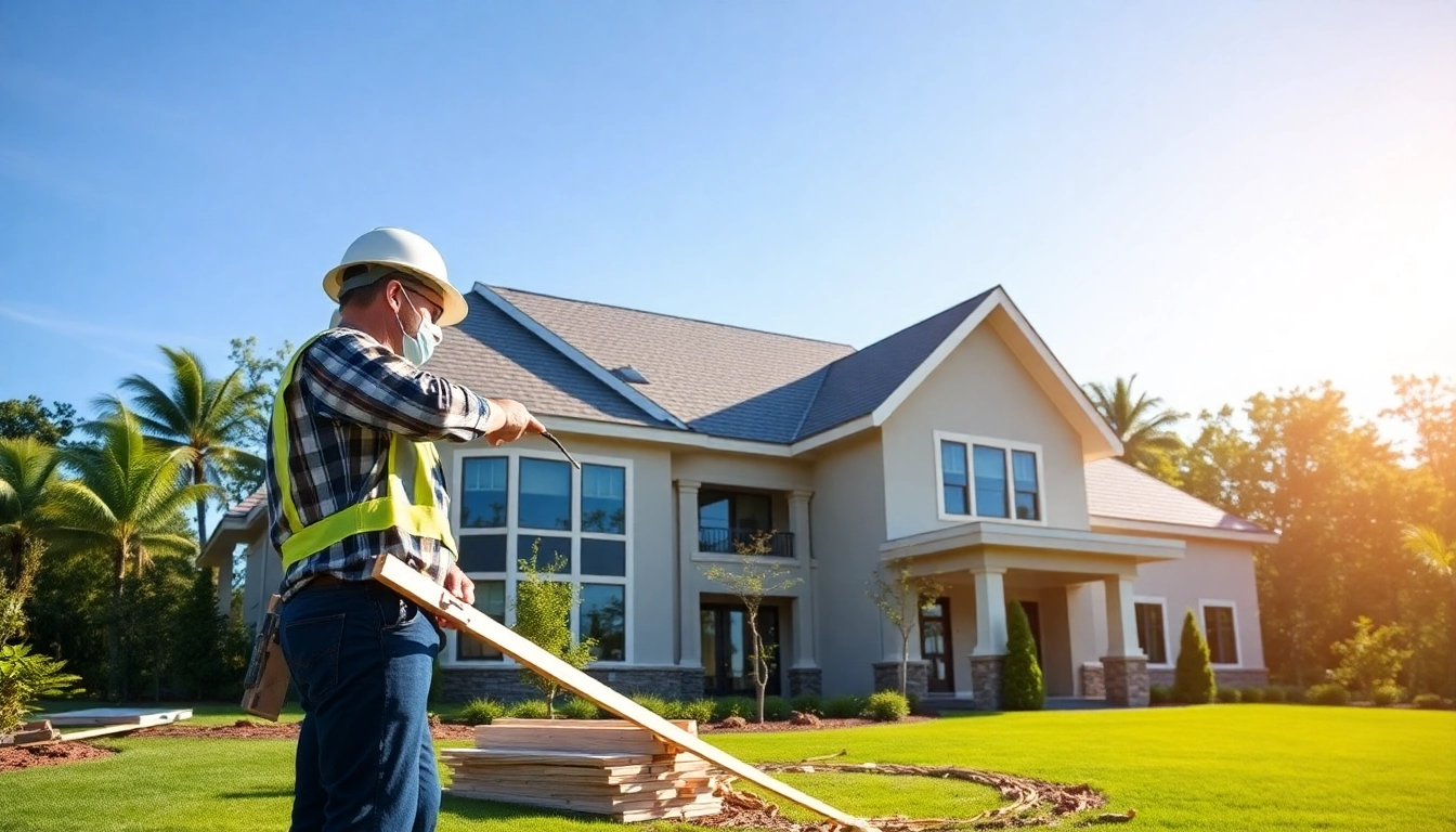 Custom home builders near me showcasing their skills in high-end construction amidst a beautiful landscape.