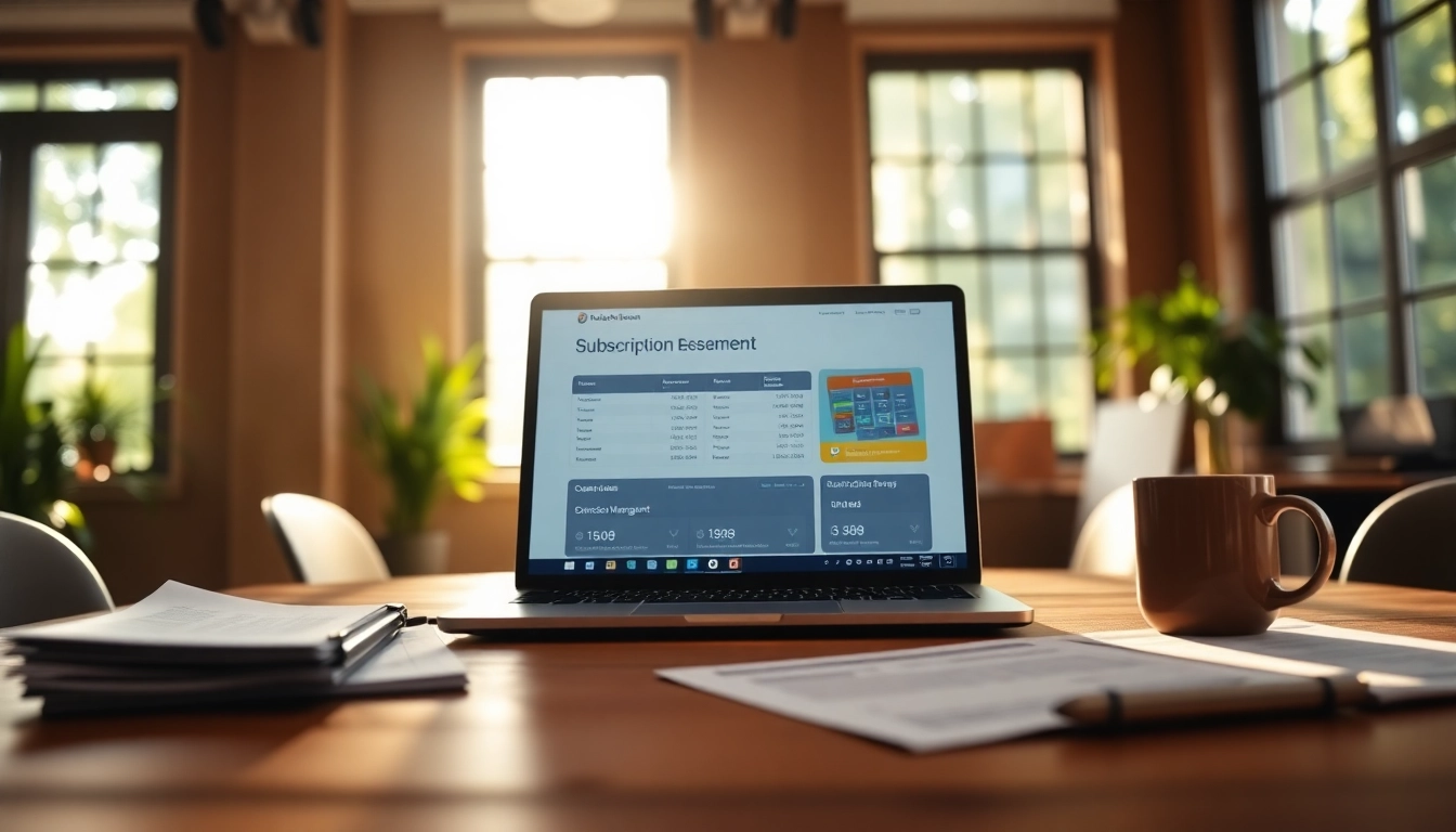 Engaging small business subscription workspace with technology and structure.