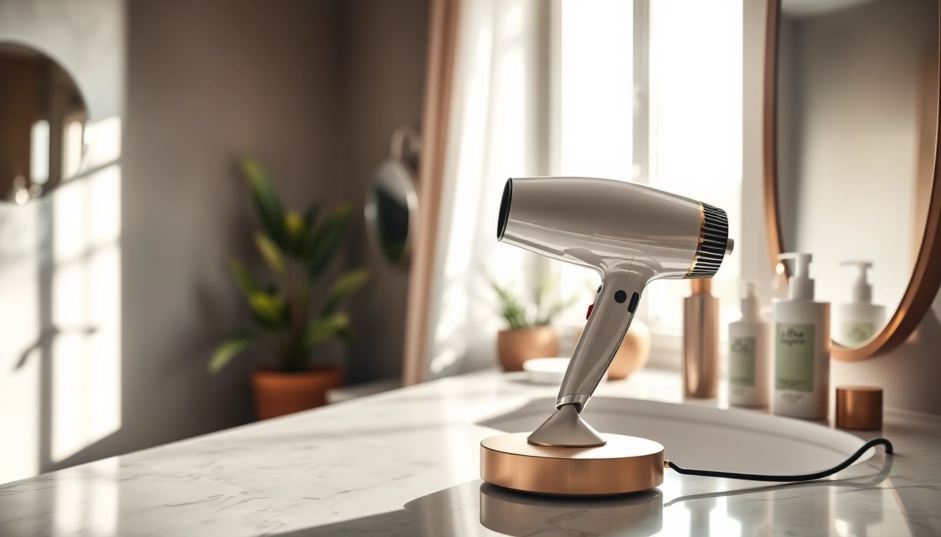 Use the laifen hair dryer to achieve salon-quality results in a modern bathroom setting.