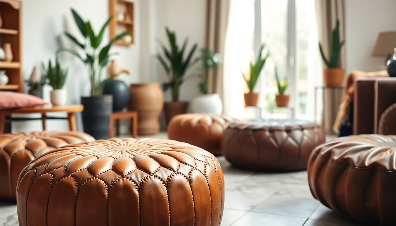 Shop unique handcrafted Moroccan leather poufs and ottomans at http://labboho.com/collections/leather-poufs-ottomans for stylish home decor.