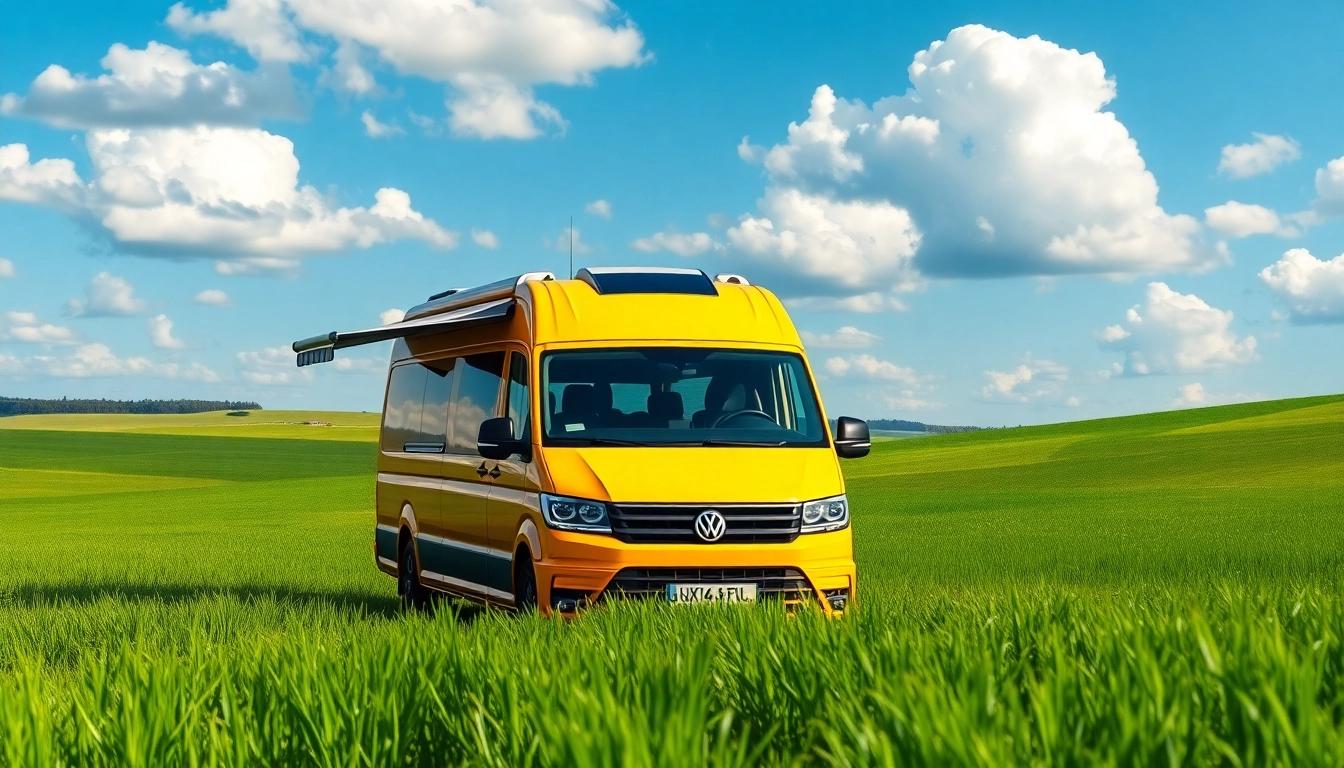 JRP Campers showcasing a customized van in a scenic outdoor setting, embodying adventure and freedom.