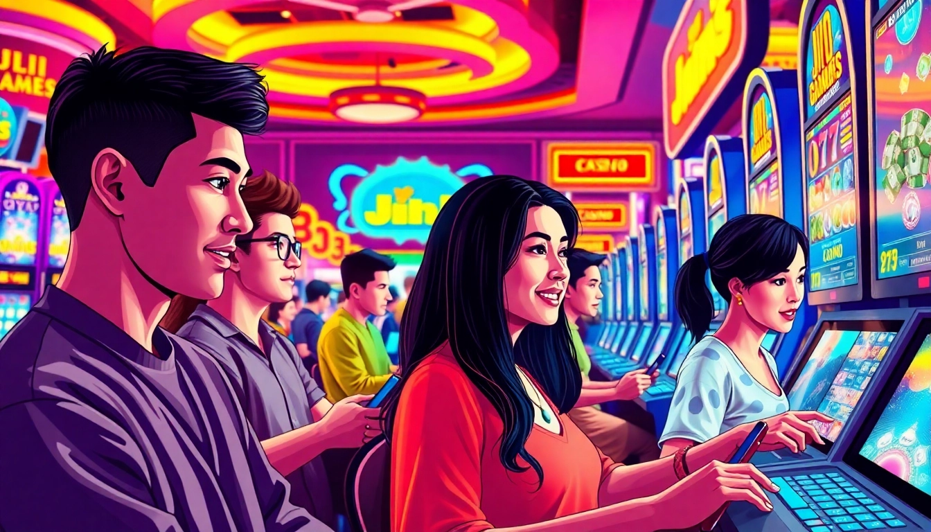 Engaging players enjoying JILI Games in a vibrant, lively gaming environment.