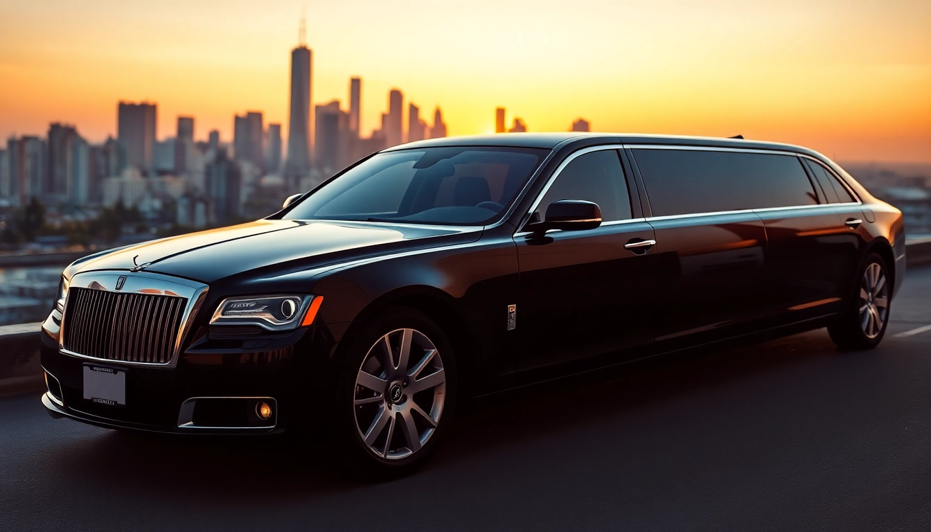 Experience premium car service atlanta with a luxurious limousine showcasing its elegant design in the city.