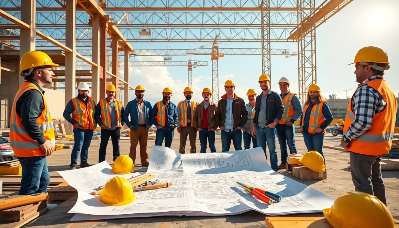 Engaging scene of Southern California Contractors Association union members collaborating on a construction project.