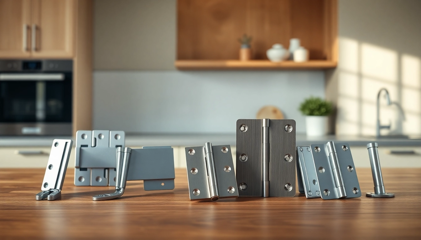 Showcase of various cabinet hinge manufacturers highlighting quality craftsmanship.