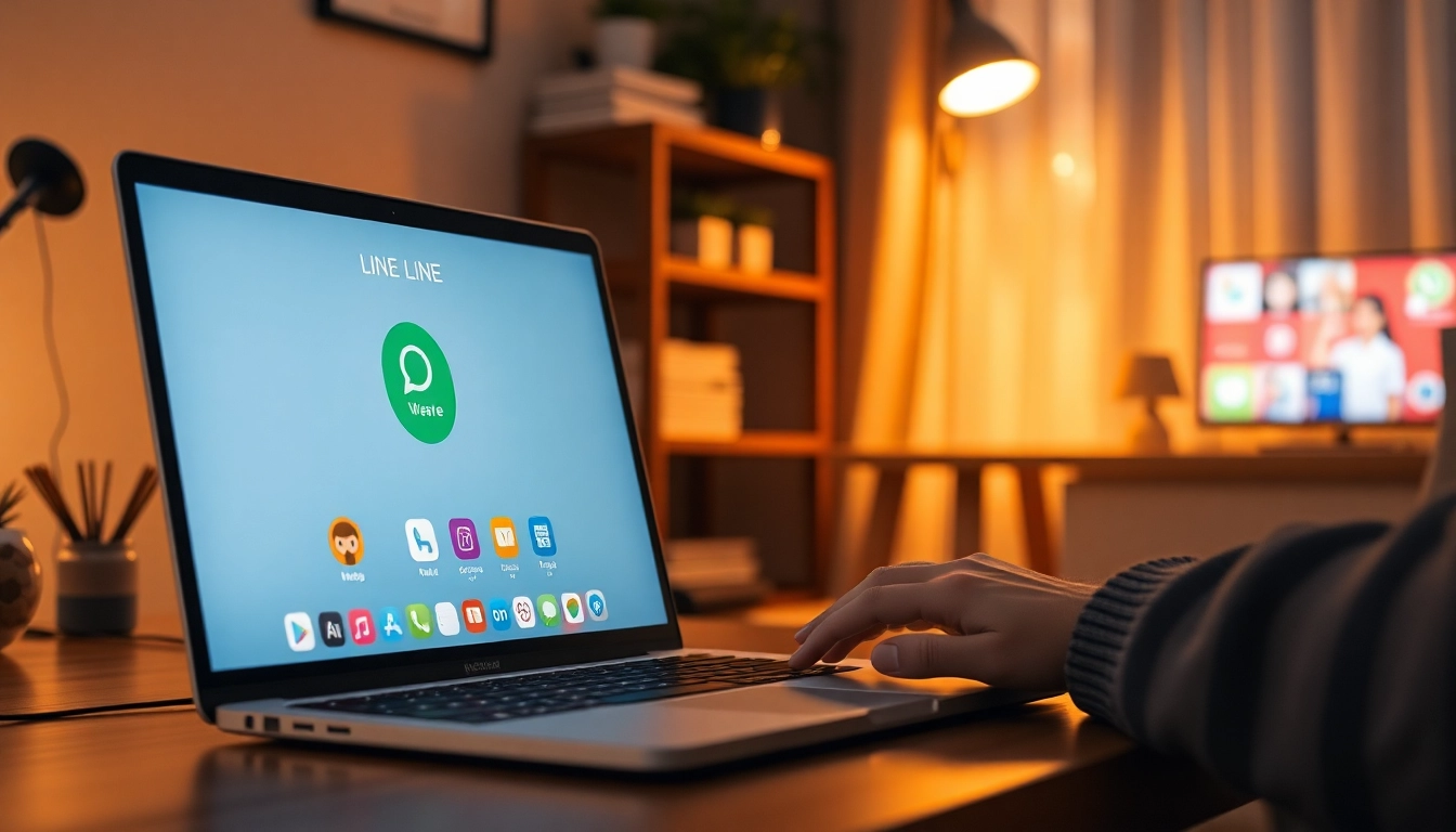 Download the 電腦版LINE app effortlessly on your laptop with user-friendly interface showcased.