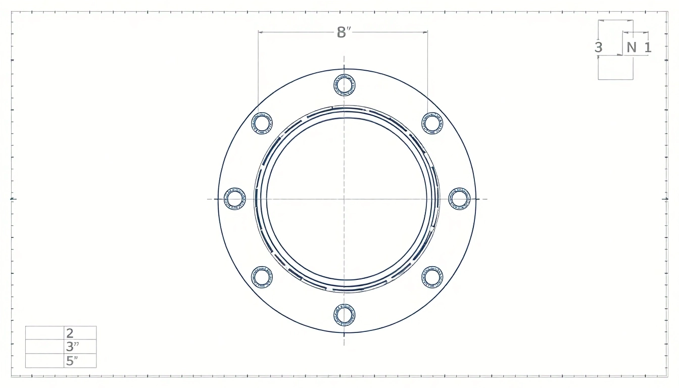 Review detailed cad drawings flange highlighting precise specifications and dimensions.