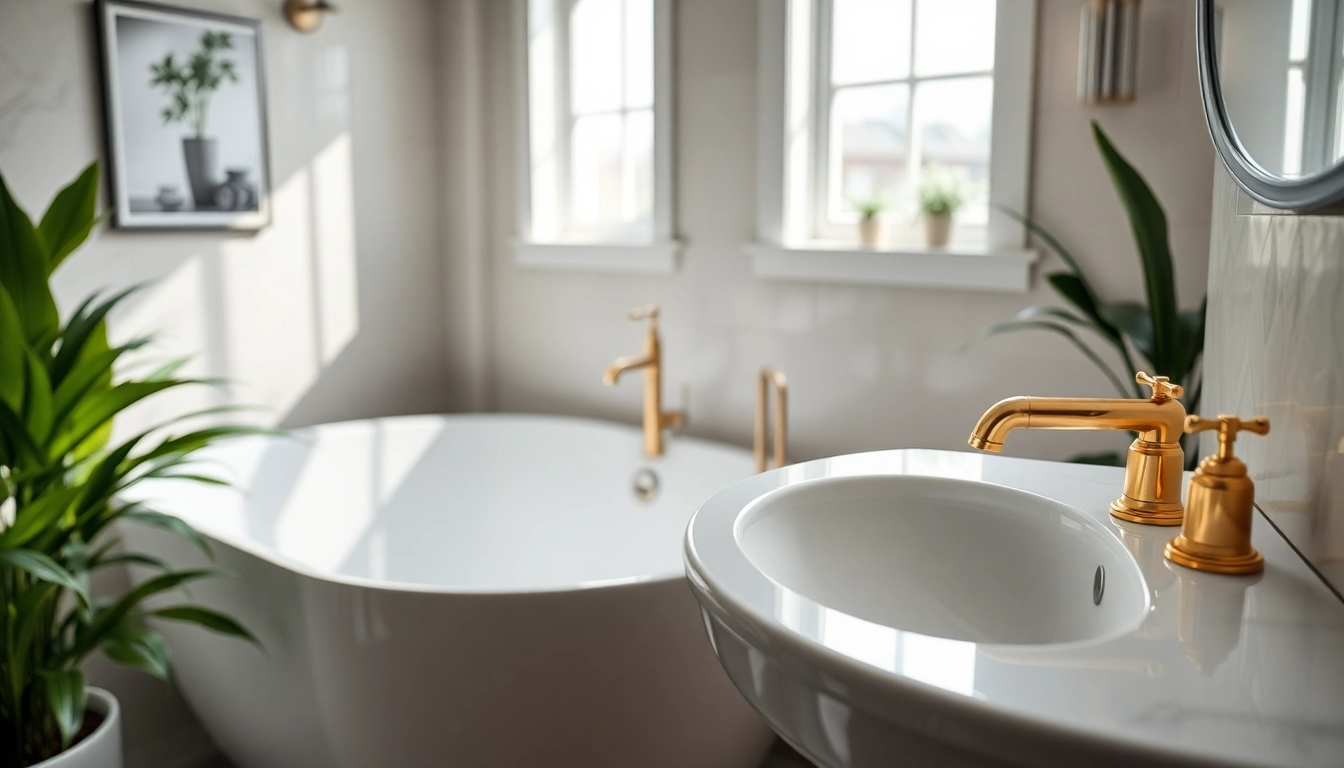 Showcase high-quality American Standard fixtures in a modern, elegant bathroom setup.