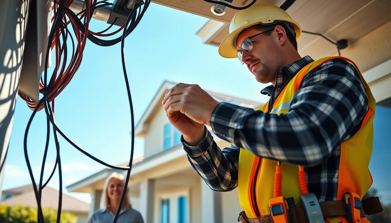 Electrician at work as an Electrical Contractor Clearwater provides quality electrical services.