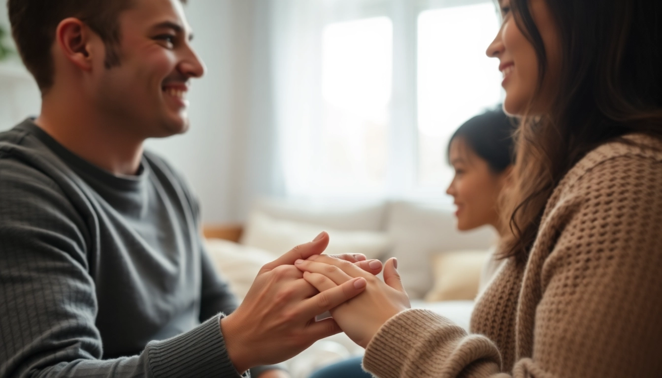Couple expressing communication in relationships through a warm and intimate conversation.