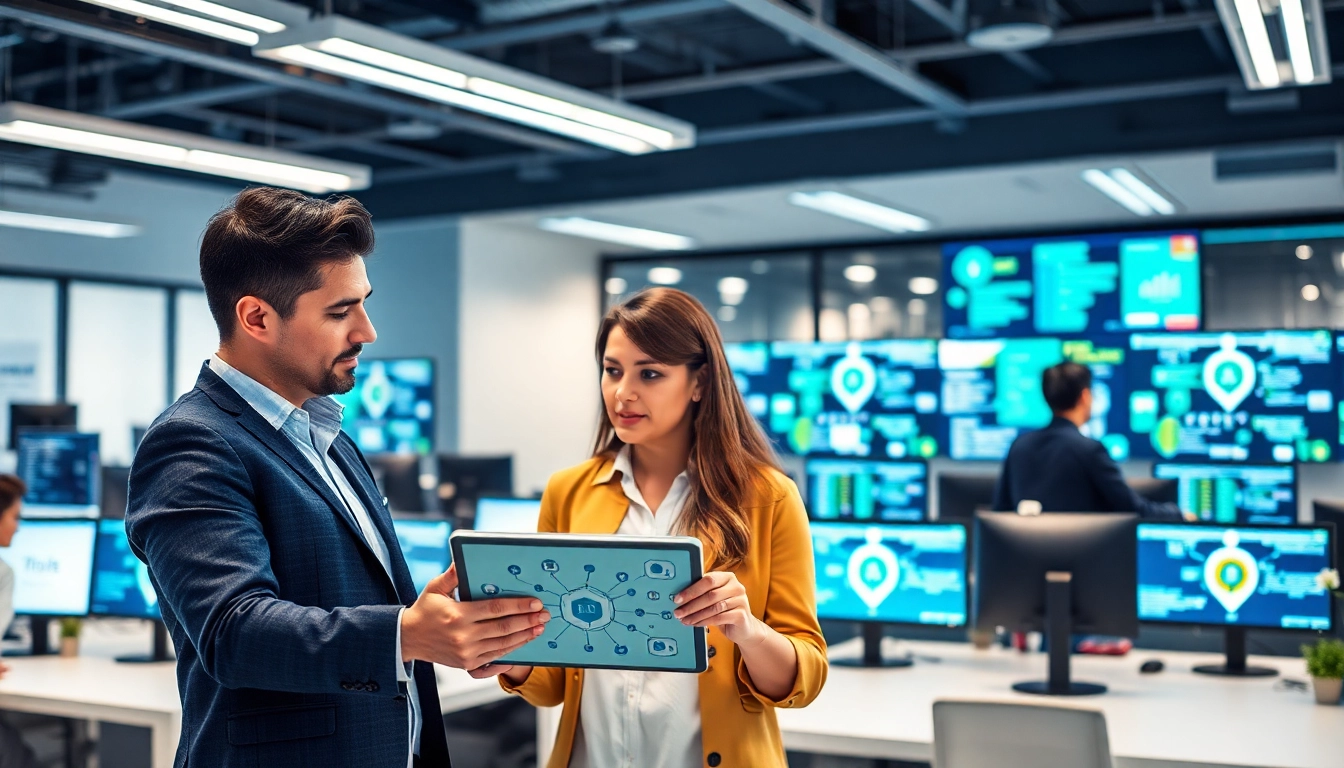 Managed IT services team collaborating effectively in a modern office environment.