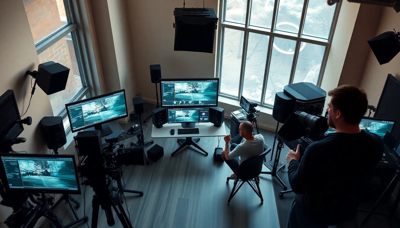 Editing Post Production Toronto in a vibrant studio with advanced editing tools and collaborative workspaces.