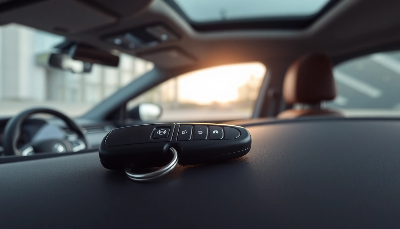 Enhance your knowledge of Keyless Carkeys with a sleek car interior design showcasing modern technology.