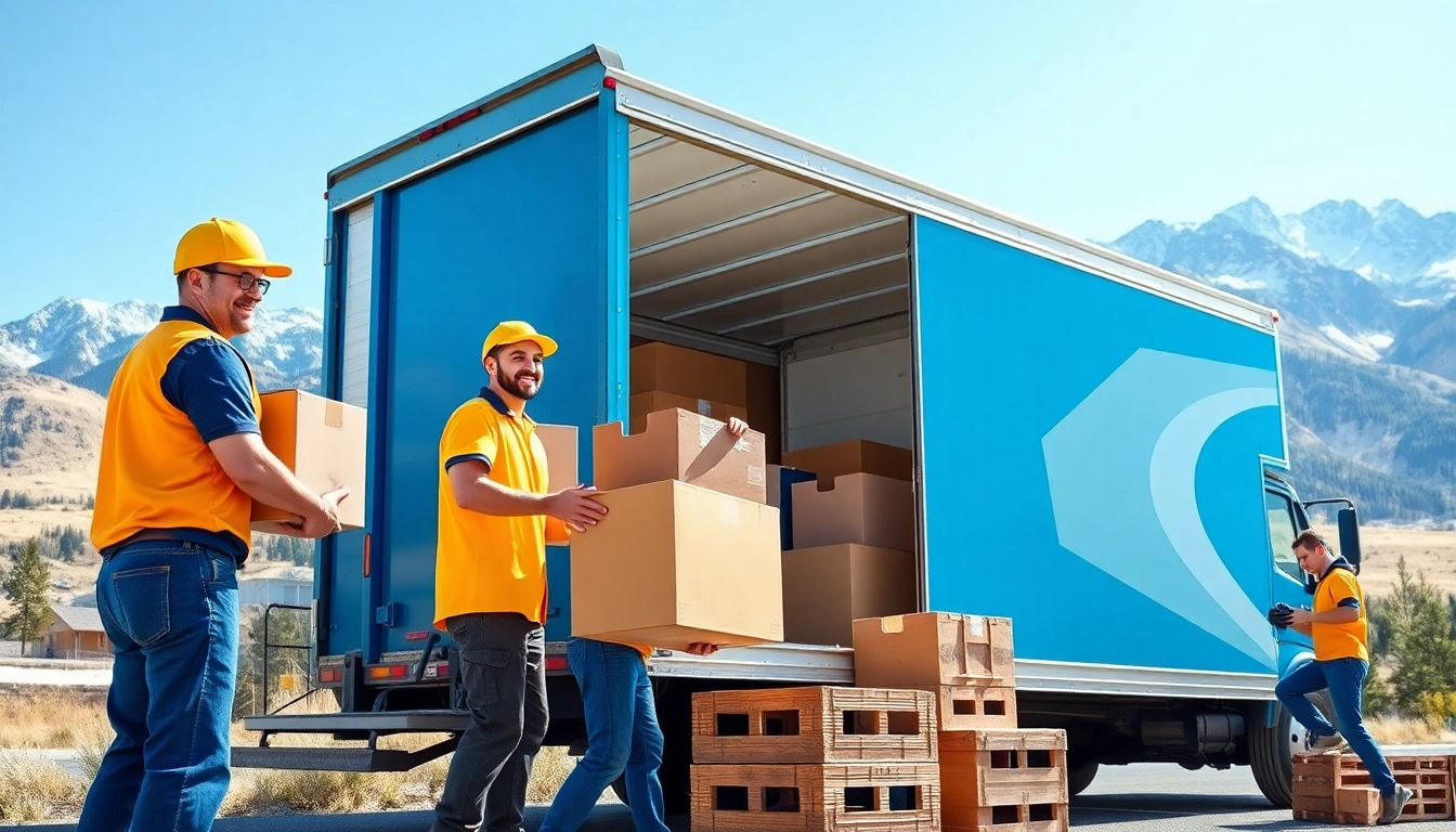 Experienced Colorado movers efficiently packing in a scenic setting, embodying professionalism.