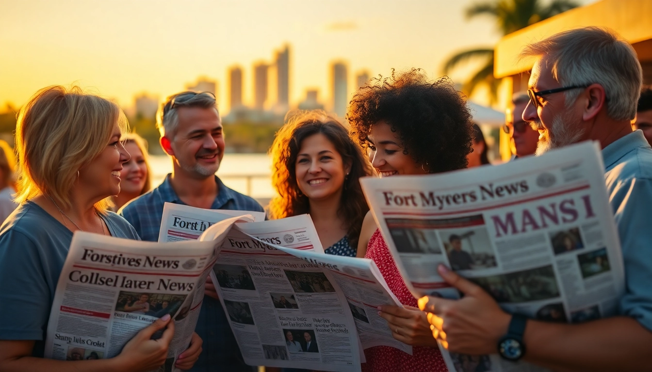 Engaging community members discussing fort myers news at a local gathering.