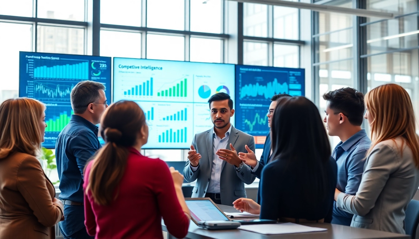 Analyze competitive intelligence data in a collaborative office environment with a diverse team.
