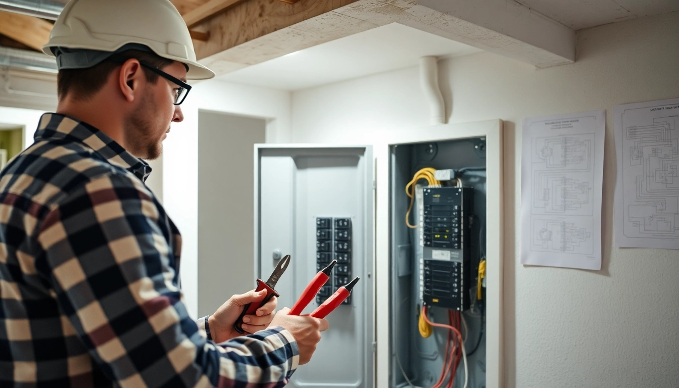 Evaluate the Electrical Panel Upgrade by a technician in a well-lit home environment.