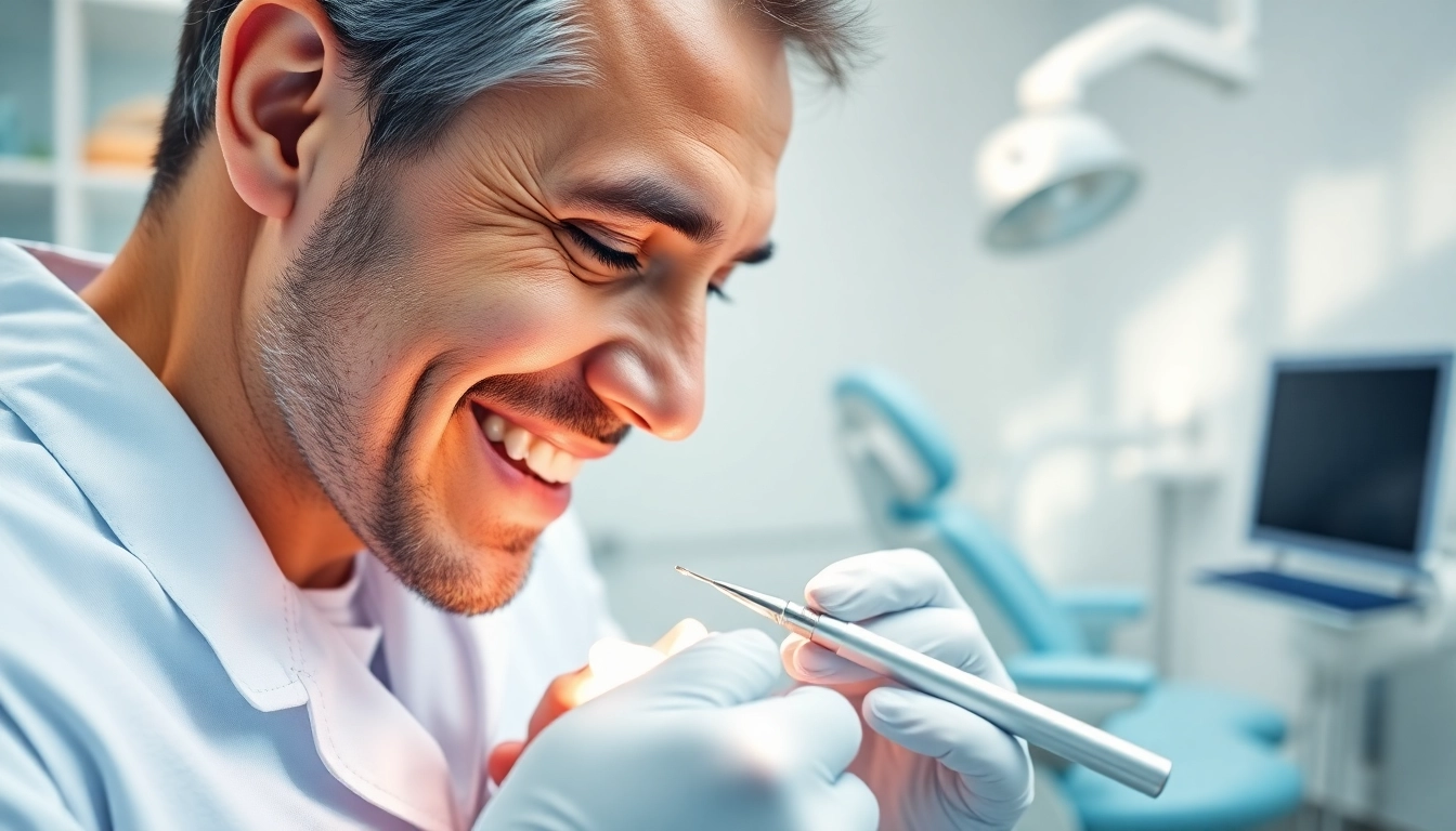 Creating dental crowns for patients at a modern dental clinic with a skilled dentist.