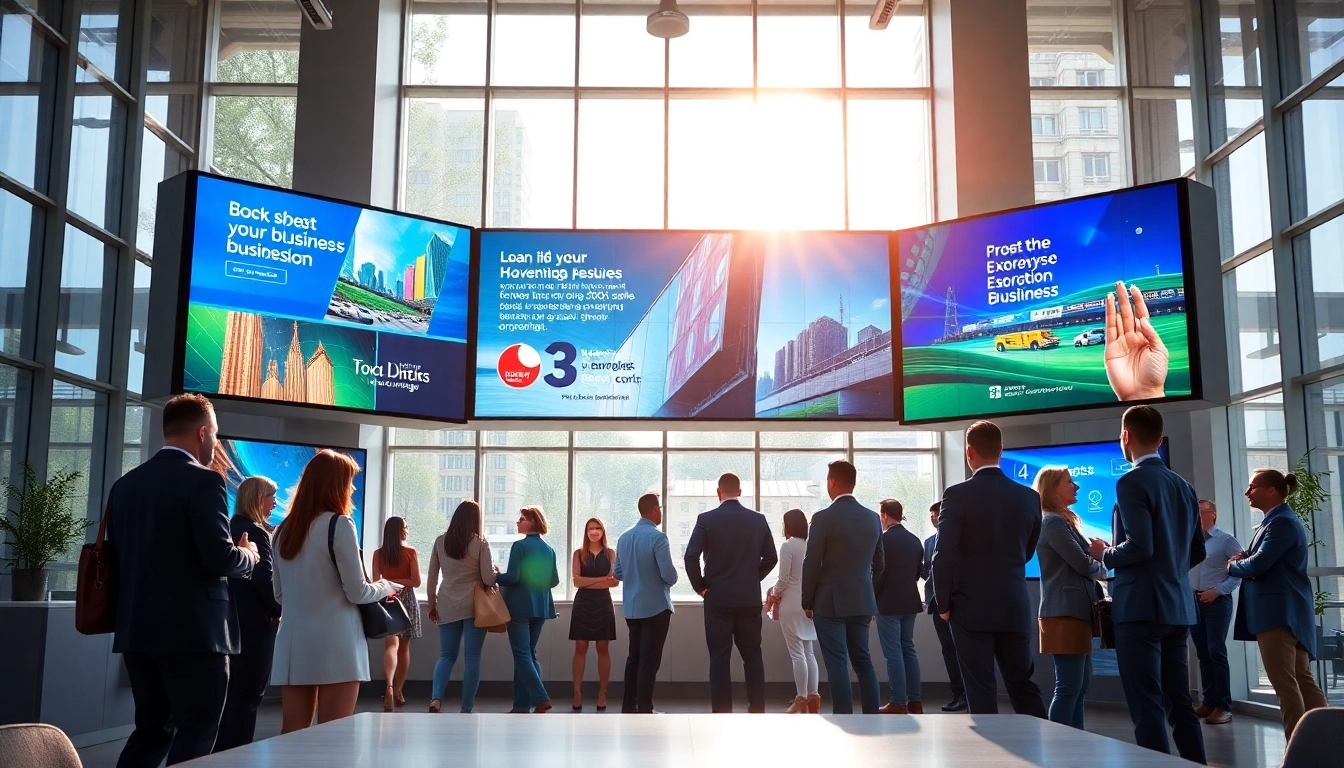 Engaging digital signage platform for businesses showcasing dynamic content in a modern office.