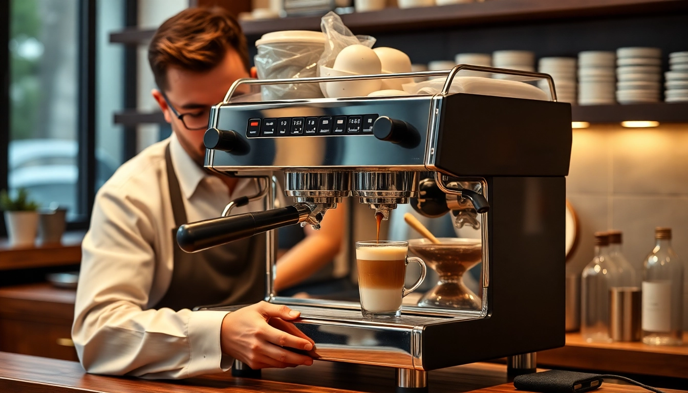 Cimbali servisi ile espresso makinesi tamiri yapan uzman teknisyen, detaylı bir inceleme yapıyor.